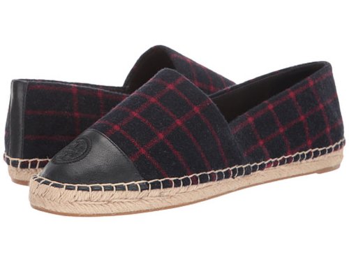 Incaltaminte femei tory burch color block flat espadrille checked wooltory navy
