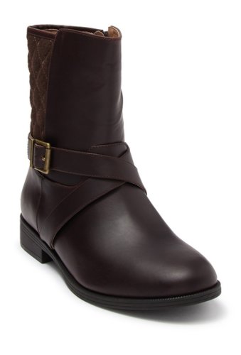 Incaltaminte femei vionic thea leather quilted ankle boot chocolate