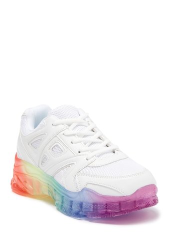Incaltaminte femei wanted brisk chunky rainbow sole sneaker white