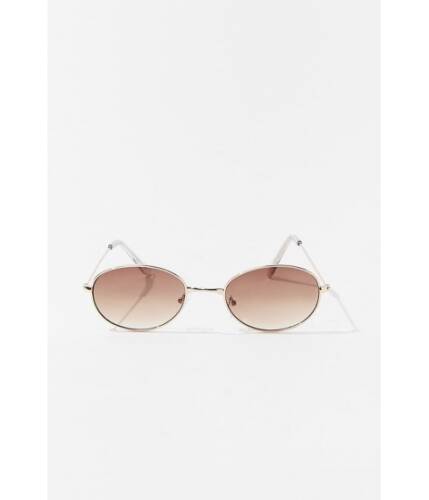 Ochelari femei forever21 metal oval tinted sunglasses goldbrown