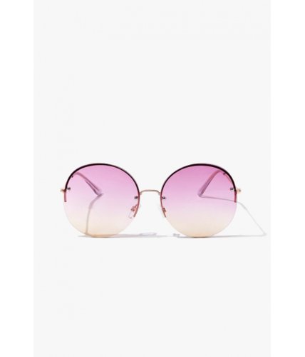 Ochelari femei forever21 rimless round ombre sunglasses goldpink