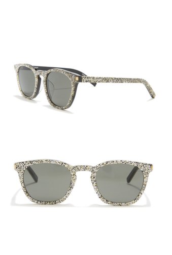 Ochelari femei saint laurent glitter 49mm square sunglasses silver silver grey