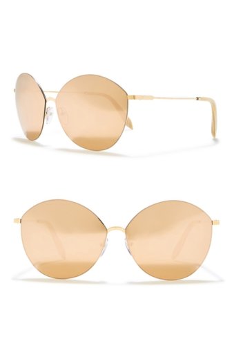 Ochelari femei victoria beckham 64mm round sunglasses gold mirror