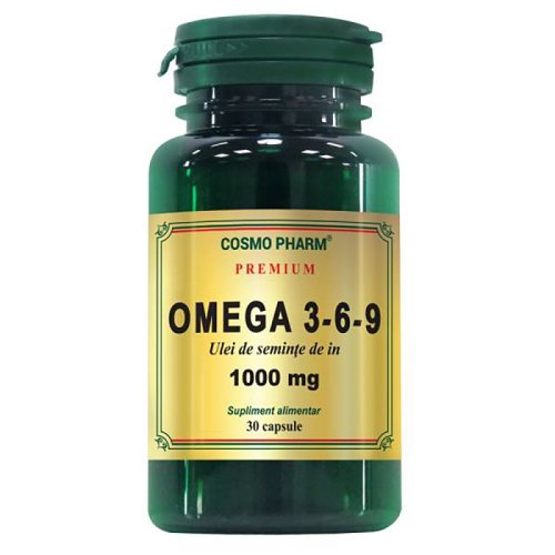 Omega 3-6-9 ulei seminte de in 1000mg, 30 capsule, cosmopharm