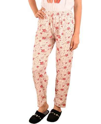 Pantaloni de pijama albi cu stelute rosii - cod 45468