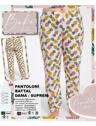 Pantaloni de pijama batal, cu imprimeu multicolor