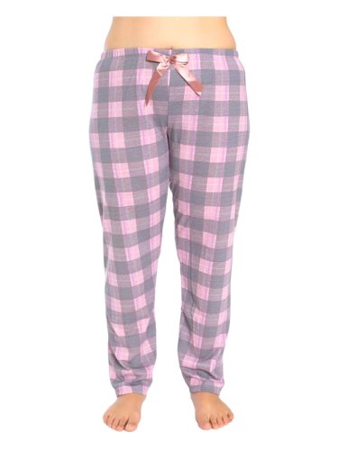 Pantaloni de pijama dama batal, model gri/roz in carouri