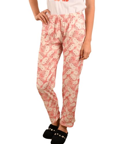 Pantaloni de pijama rosii cu norisori - cod 45471