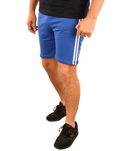 Pantaloni scurti albastri cu dungi albe - cod 46014