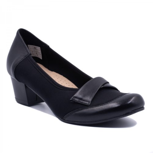 Pantofi casual dama, beatrixx, din piele naturala combinata cu stretch, culoare negru, cod paf424