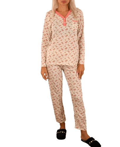 Pijama batal cu flori cora- cod 44593