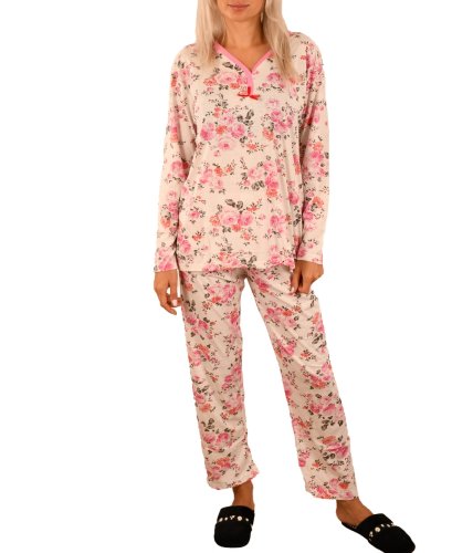 Pijama batal cu floricele roz - cod 44594