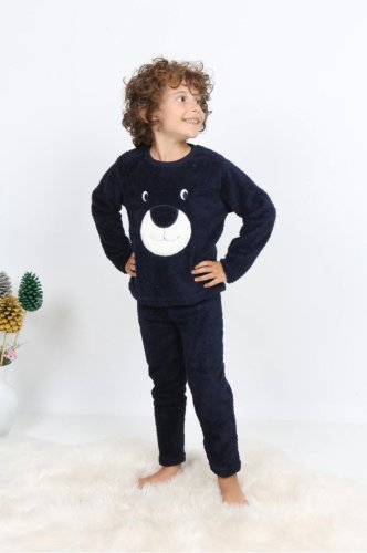 Pijama calduroasa si pufoasa cocolino pentru copii, bumbac, cod 2257