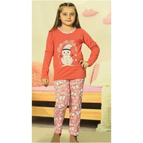 Pijama corai snowman pentru fetita - cod 34722