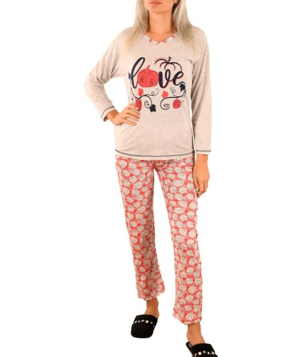 Pijama gri love - cod 44719