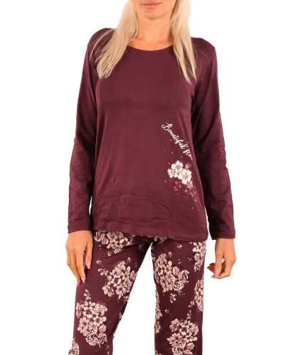 Pijama luxury rubina mov beutiful flowers - cod 44378
