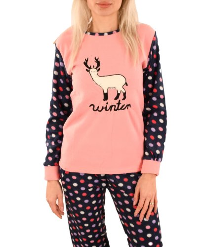 Pijama polar roz winter - cod 44833