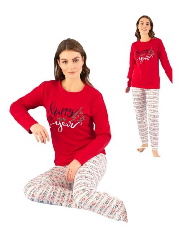 Pijama vatuita cu imprimeu de craciun 3107