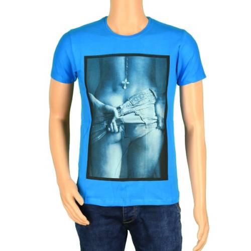 Tricou bleu hot pentru barbat - cod 37133