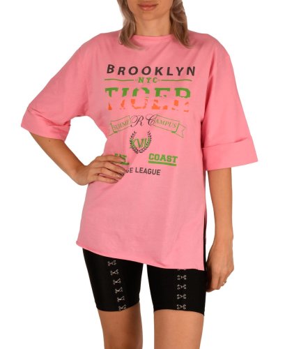 Tricou dama roz brooklyn- cod 46554