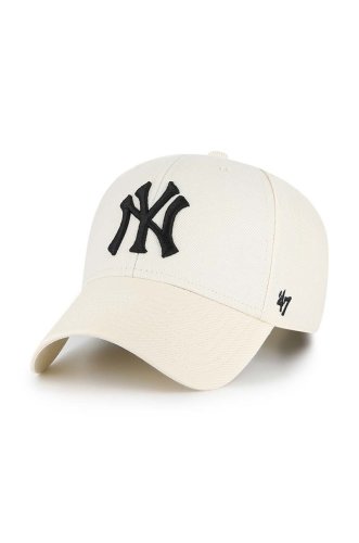 47brand șapcă din amestec de lână mlb new york yankees culoarea bej, cu imprimeu