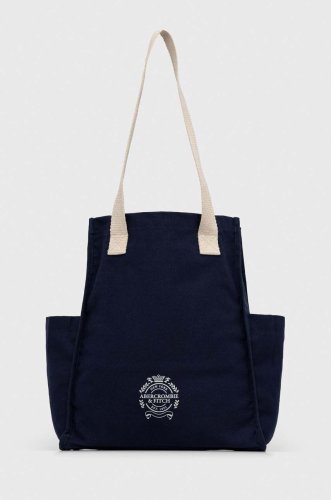 Abercrombie & fitch geanta de bumbac culoarea albastru marin