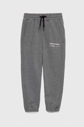 Abercrombie & fitch pantaloni de trening pentru copii culoarea gri, cu imprimeu