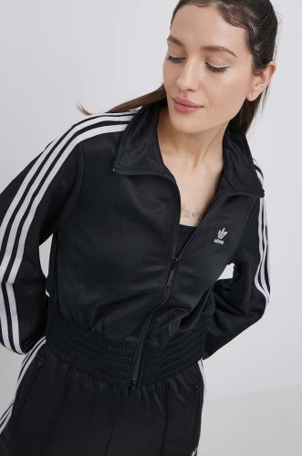 Adidas originals bluza adicolor femei, culoarea negru, neted