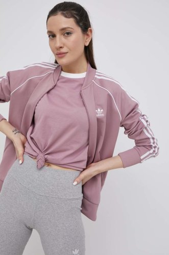 Adidas originals bluza adicolor femei, culoarea violet, cu imprimeu