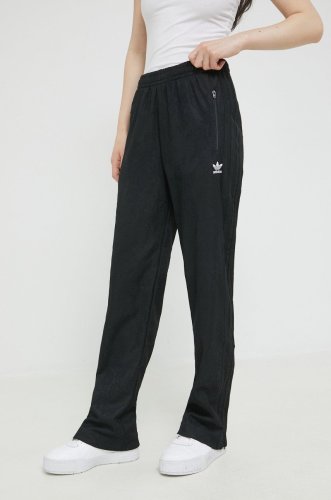 Adidas originals pantaloni de trening adicolor femei, culoarea negru, cu imprimeu