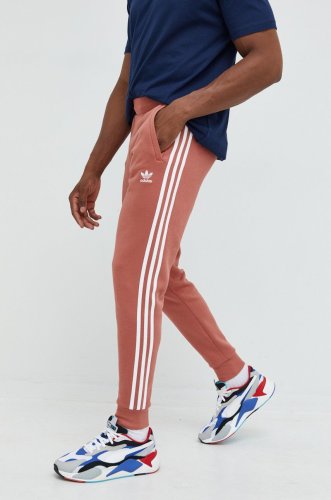 Adidas originals pantaloni de trening barbati, culoarea portocaliu, cu imprimeu