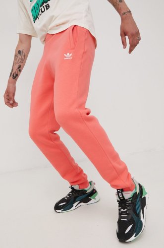 Adidas originals pantaloni de trening hg3903 barbati, culoarea portocaliu, neted