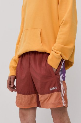 Adidas originals pantaloni scurți bărbați, culoarea maro