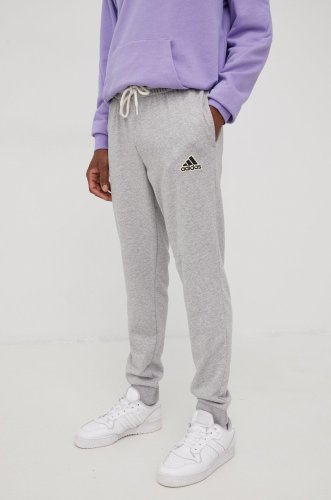 Adidas pantaloni de trening he1857 barbati, culoarea gri, cu imprimeu