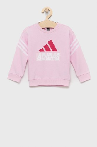 Adidas performance bluză copii culoarea roz, cu imprimeu