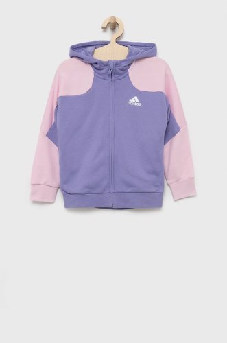 Adidas performance bluza copii he0001 culoarea violet, cu imprimeu