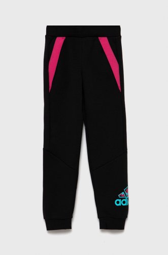 Adidas performance pantaloni copii culoarea negru, material neted
