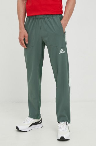 Adidas performance pantaloni de antrenament barbati, culoarea verde, cu imprimeu
