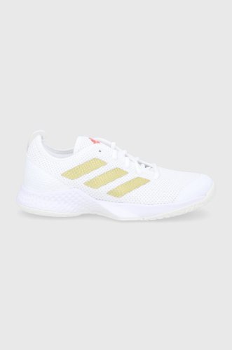 Adidas performance pantofi h00942 culoarea alb, cu toc plat