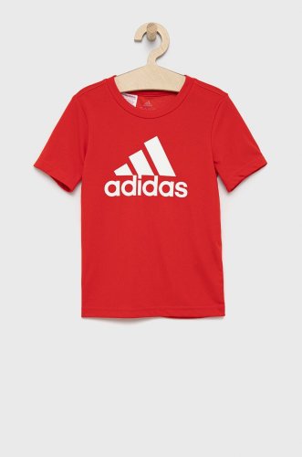 Adidas performance tricou copii culoarea rosu, cu imprimeu