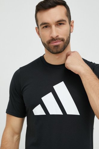 Adidas performance tricou de antrenament culoarea negru, cu imprimeu