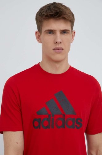Adidas tricou din bumbac he4796 culoarea rosu, cu imprimeu