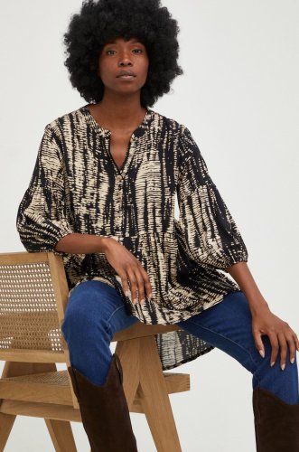 Answear lab bluză femei, culoarea negru