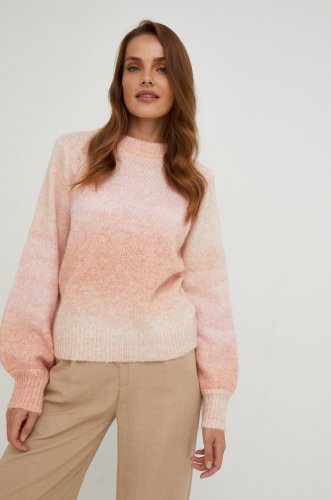 Answear lab pulover de lana femei, culoarea portocaliu, călduros