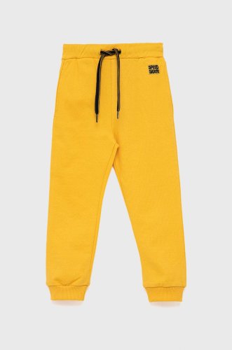 Birba&trybeyond pantaloni de bumbac pentru copii culoarea galben, neted