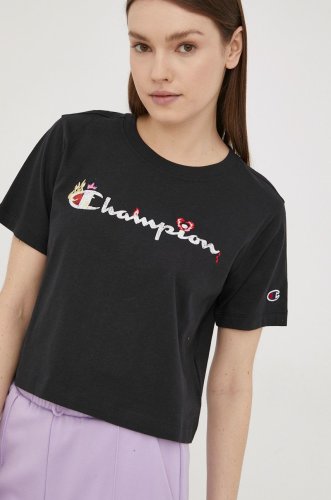 Champion tricou din bumbac 115045 culoarea negru