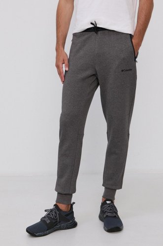 Columbia pantaloni bărbați, culoarea gri, material neted