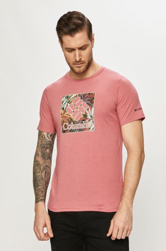 Columbia tricou sport culoarea roz, cu imprimeu
