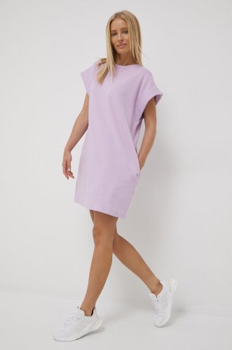 Deha rochie din bumbac culoarea violet, mini, drept