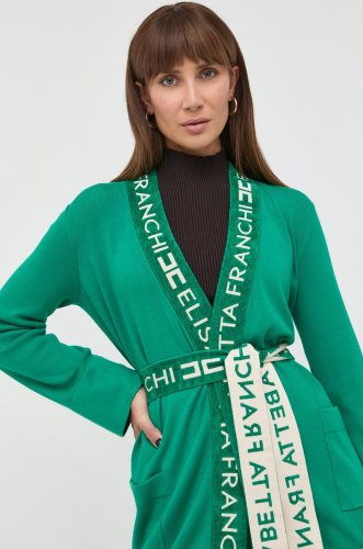 Elisabetta franchi cardigan femei, culoarea verde, light